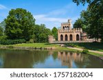 View of the ruins of the Moosburg in Wiesbaden / Germany