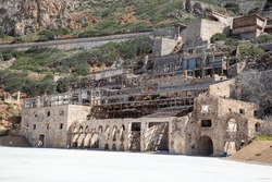 View Of The Ruins Of Old Mine Buildings In Buggerru, Sardinia, Italy