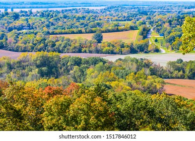 View Of Rural Missouri Landscape Early In The Fall, Midwest