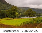 View of the Rydal Water area with, lake in the central part of the English Lake District, between Grasmere and Ambleside in the Rothay Valley. UK.