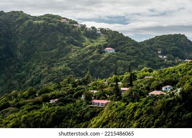 View Of Saba Island And Ocean, Caribbean