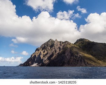 View Of Saba, The Unspoiled Queen Of The Caribbean, From Sea