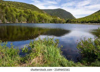 A view of Saco Lake at Crawford Notch State Park in New Hampshire United States 