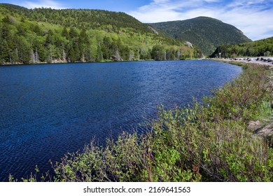 A view of Saco Lake at Crawford Notch State Park in New Hampshire United States 