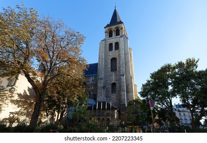 View Of Saint Germain Des-Pres, Oldest Church In Paris . It Was Built In The 17th Century.