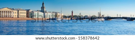 View of Saint Petersburg. Palace Bridge in summer day 