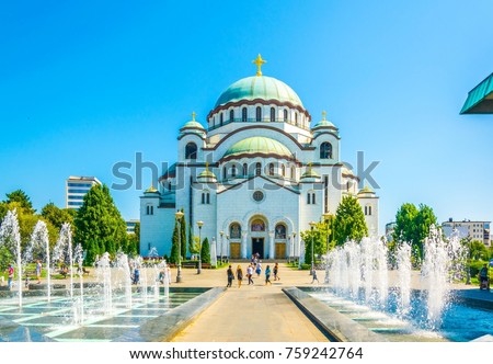 View of the saint sava cathedral in Belgrade, Serbia Stok fotoğraf © 