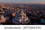 View of Saint Sava, orthodox church in Belgrade, Serbia.