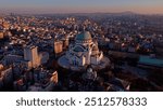 View of Saint Sava, orthodox church in Belgrade, Serbia.