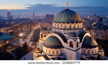 View of Saint Sava, orthodox church in Belgrade, Serbia. Stok fotoğraf © 