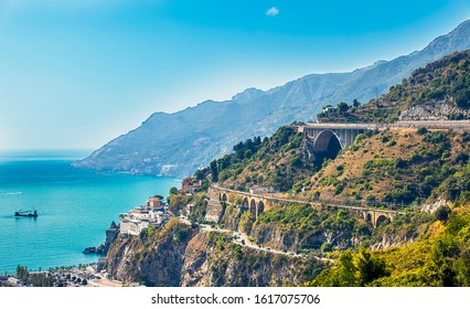 View Of Salerno And The Gulf Of Salerno Campania Italy