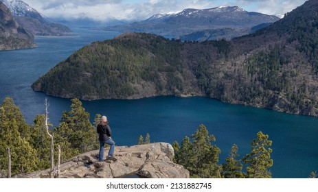 View Of San Martín De Los Andes City And Lácar Lake, Patagonia, Neuquén, Argentina 