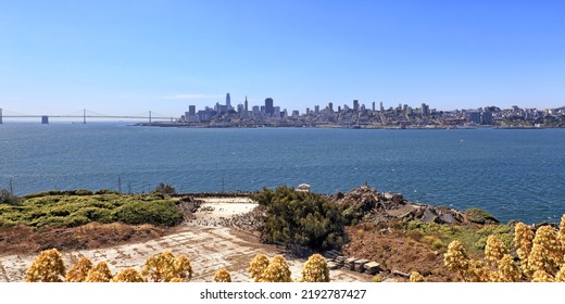 View Of San Francisco With Bay Bridge As Seen From Alcatraz Island