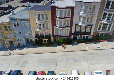 View of San Francisco downhill street
