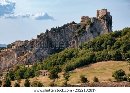 View of San Leo village in Emilia Romagna region, Italy
