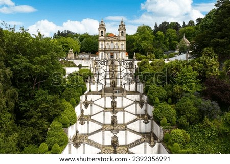 View of the Sanctuary of Bom Jesus do Monte in Braga, Portugal