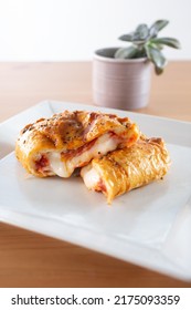 A View Of A Savory Pizza Pocket Appetizer.