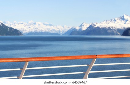 View Of Scenic Alaska Mountains From Cruise Ship