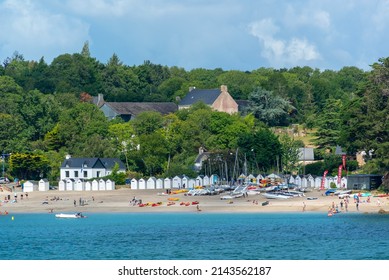 View Of The Scenic Beach Of Port Manech In Finistère, Brittany, France