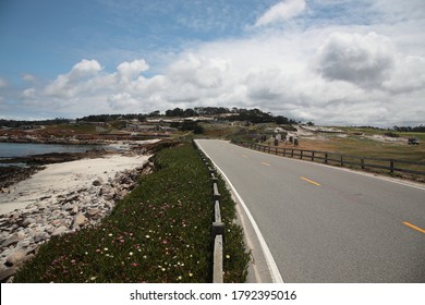 View Of Scenic Road 17 Mile Drive  Through Pacific Grove And Pebble Beach In Monterey, California