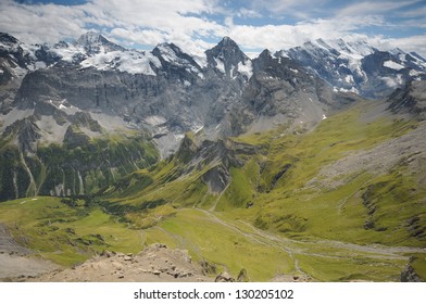 View From The Schilthorn Mountain In Switzerland