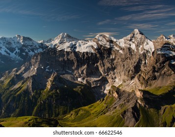 View From The Schilthorn Mountain In Switzerland