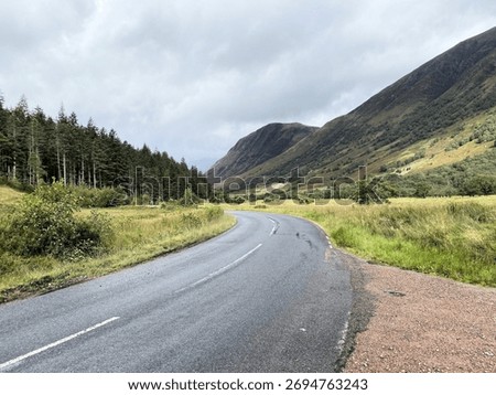 A view of the Scottish Highlands near Ben Nevis on a rainyday