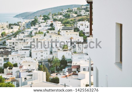 View of the sea coast and the city of Bodrum. Image