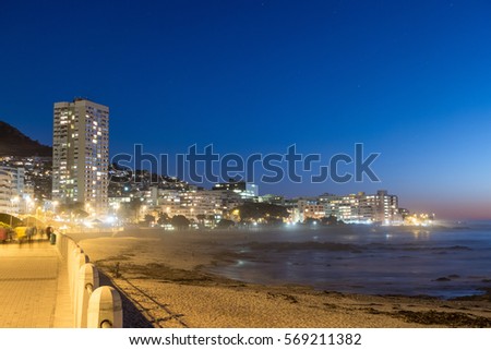 View of Sea Point Promenade at sunset landscape exterior