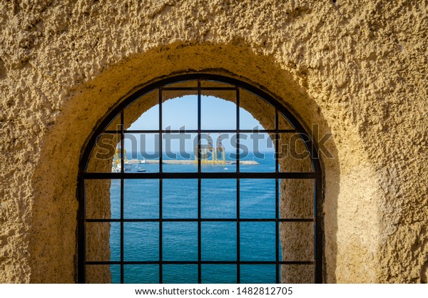 View Sea Port Through Trap Door Stock Photo Edit Now 1482812705