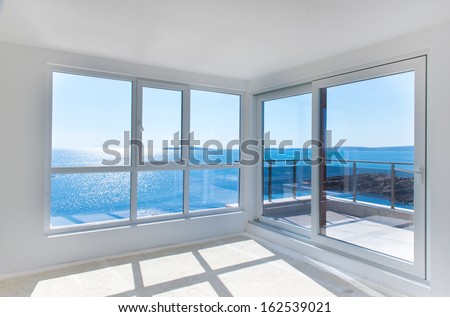 Similar – Image, Stock Photo Window view with sea view