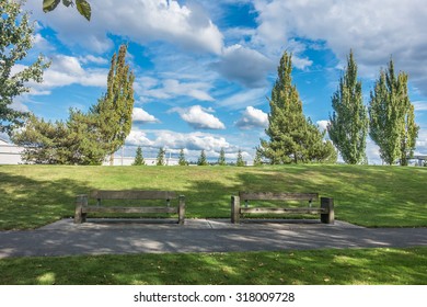 A View Of A Section Of The Cedar River Trail Park In Renton, Washington.