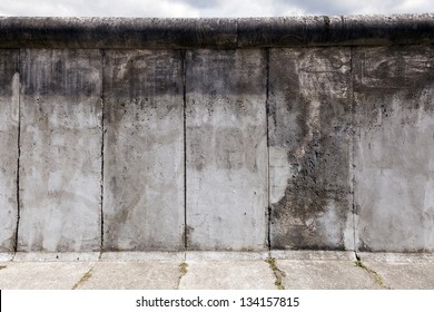 View of a section of the original east-west Berlin wall, part of the Berlin Wall Memorial at Bernauer strasse, east Berlin, Germany.