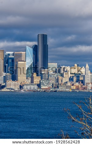 A view of a section of the Seattle skyline.