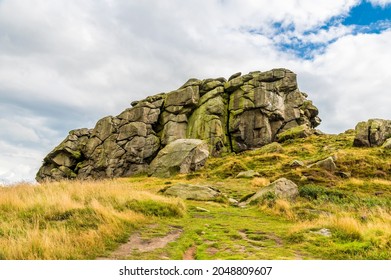 A view of a section of the summit of the Almscliffe crag in Yorkshire, UK in summertime - Shutterstock ID 2048809607