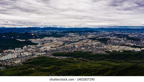 View of Seoul from Dobong Mountain at Seoul, South Korea
