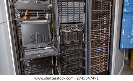 View of servers and data centers for Artificial Intelligence