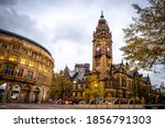 View of Sheffield City Council and Sheffield town hall in autumn, England, UK