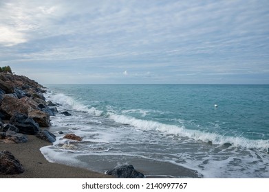 View Of The Shore And Sea, Cittadella Del Capo, Province Of Cosenza, Italy