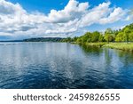 A view of the shoreline at Coulon Park in Renton, Washington.