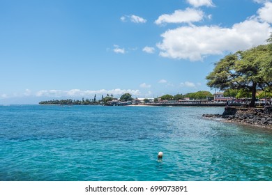 A view of the shoreline in Lahaina on Maui, Hawaii.