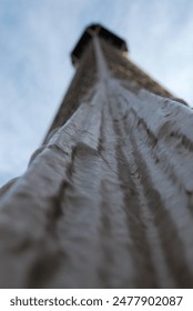 View up the side of the Eiffel Tower 