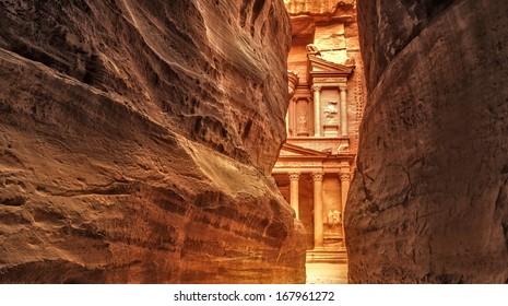 View From Siq On Entrance Of City Of Petra, Jordan