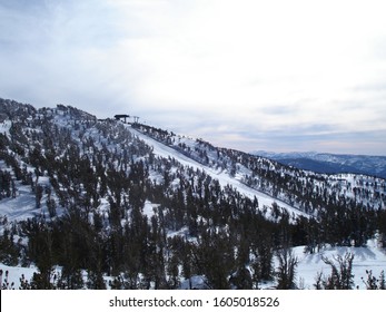 View Of A Ski Lift From A Distance In Lake Tahoe