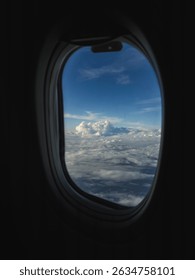 View Of The Sky From The Plane Window 