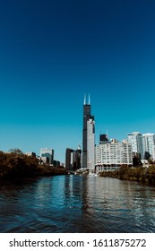 View Of The Skydeck Form The Chicago River