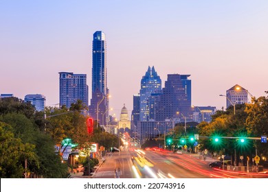 A View Of The Skyline Austin, Texas At Twilight