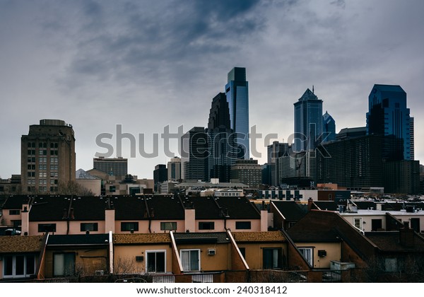 View Skyline Parking Garage Philadelphia Pennsylvania Stock Photo