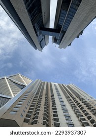 View of skyscraper from below