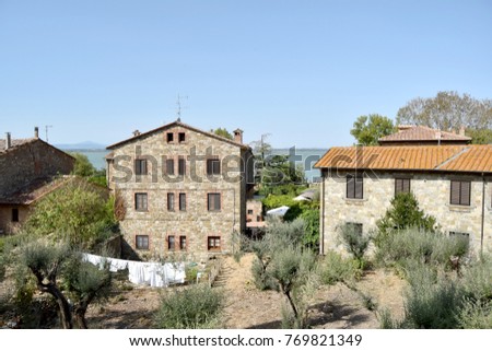 View of the small village of Isola Maggiore of Lake Trasimeno in Umbria - Italy 03